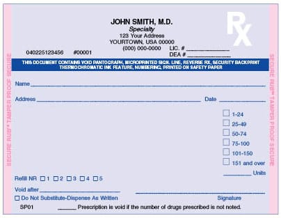 California Prescription Forms - Printco